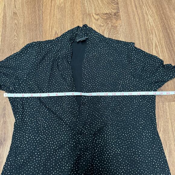 J.Jill Wearever Collection Black Polka Dot Long Sleeve Jersey Dress Small Petite - Picture 12 of 13